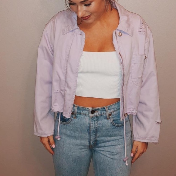 Distressed denim jacket custom purple - Picture 1 of 4